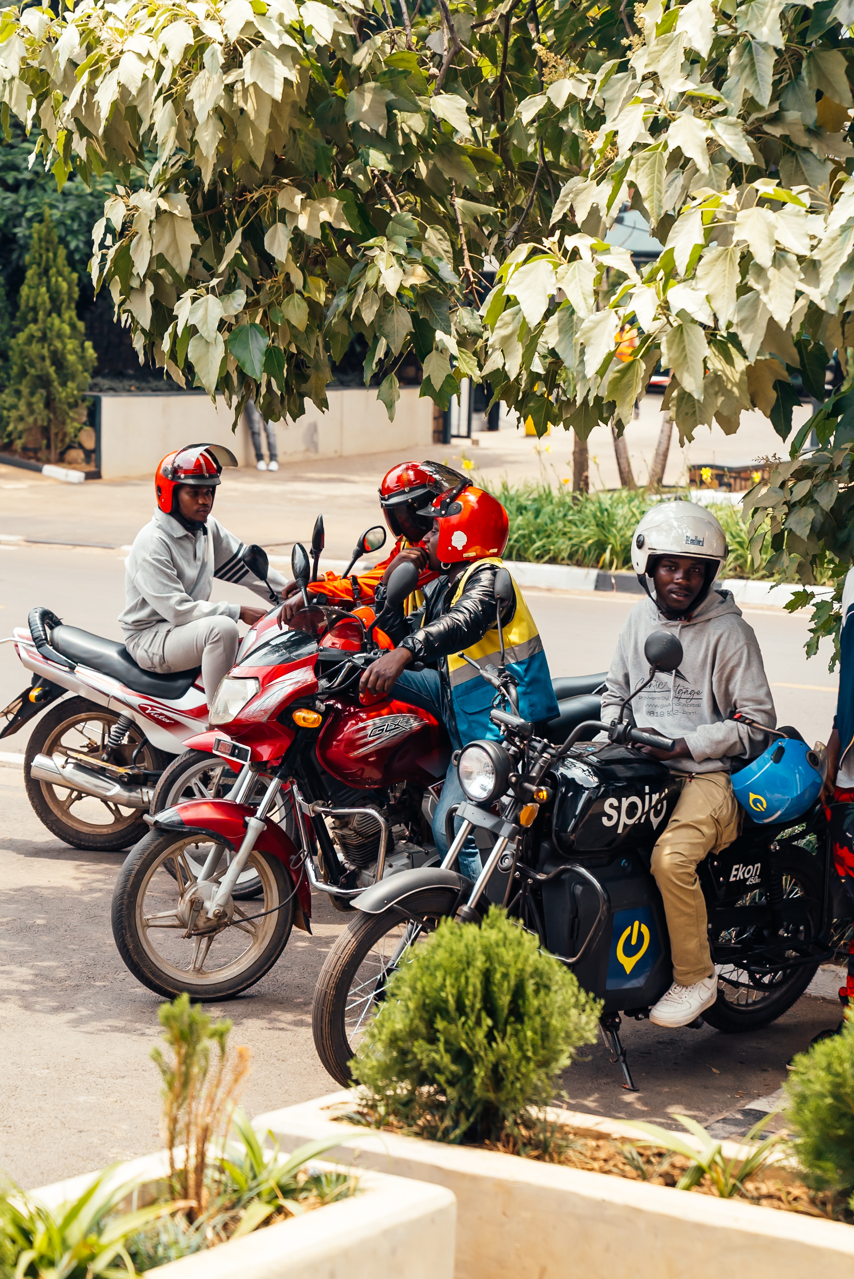 Motorcyclists in Rwanda. Mark Hadj Hamou and Théo Jumeau for InFiNe and Radiant Yacu Rwanda